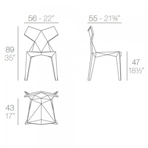 Silla inyección o policarbonato terraza Kimono. Vondom