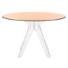Mesa comedor con sobre de vidrio Sir Gio redonda de Kartell.