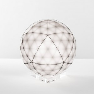 Lámpara sobremesa Huara Artemide con diseño tipo esfera, moderno y elegante.