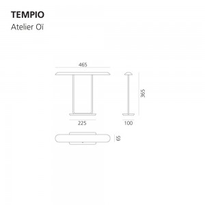 Lámpara sobremesa Tempio Artemide. Diseño moderno y elegante con calidez.