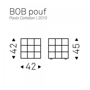 Pouf con ruedas Bob de Cattelan Italia. Pouf de diseño. Poufs para salón.