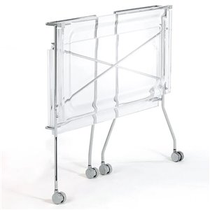 Mesa rectangular Flip de Kartell de acero coromado y selectos colores.