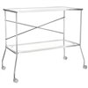 Mesa rectangular Flip de Kartell de acero coromado y selectos colores.