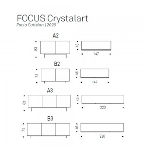 Aparador Focus Crystalart Cattelan Italia. Aparador de salón. Aparador moderno.