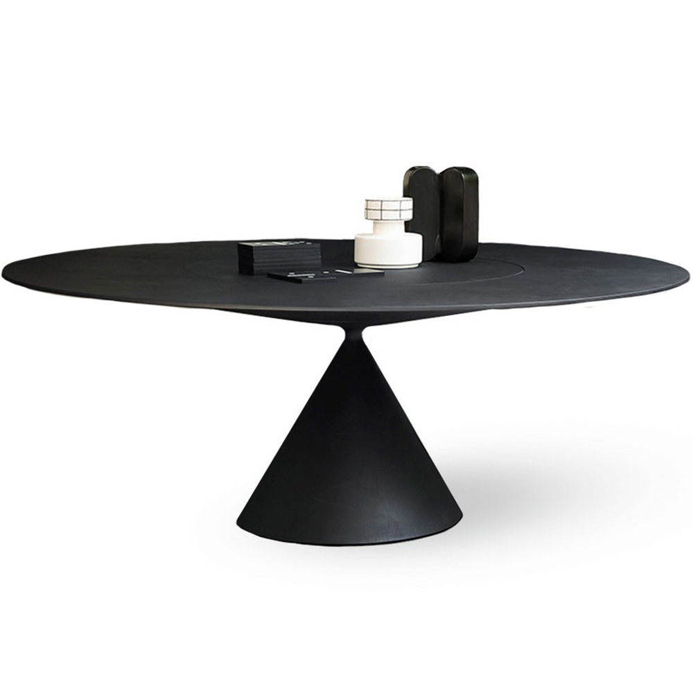 Mesa de diseño Clay con bandeja central giratoria Lazy Susan de Desalto.