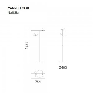Yanzi Floor de Artemide para despachos. Lámpara de pie ideal para interior.