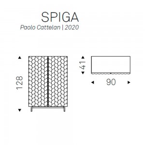 Aparador Spiga de Cattelan Italia. Aparador moderno con luz LED opcional.