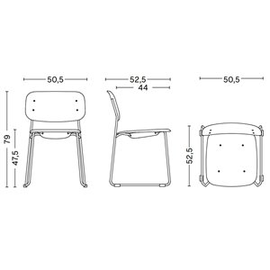 Silla Soft Edge 50 de madera de gran diseño moderno para espacios interiores catálogo Hay