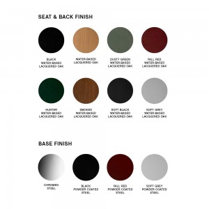 Silla con asiento tapizado Soft Edge 50 de roble con estructura de acero de gran diseño moderno para espacios interiores