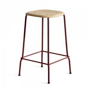 Taburete Soft Edge 80 de madera y acero de Hay para cafés y restaurantes.