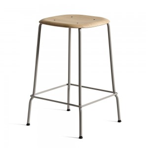 Taburete Soft Edge 80 de madera y acero de Hay para cafés y restaurantes.