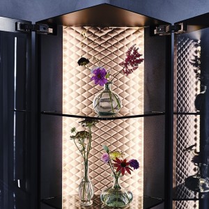 Vitrina Atelier de Cattelan Italia. Vitrina de diseño moderno. Vitrina de cristal.