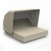 Cama Vela Daybed cuadrada con parasol y 2 cabezales reclinables