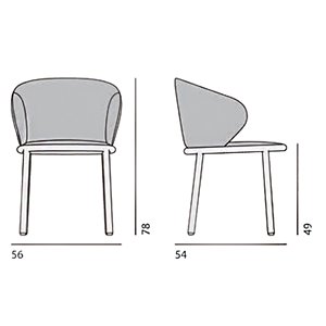 Silla Mun Tejido de Desalto. Sillas tapizadas. Muebles de diseño italiano.