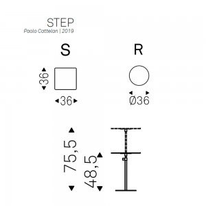 Mesa auxiliar Step de Cattelan Italia. Mesas de diseño. Mesas auxiliares.