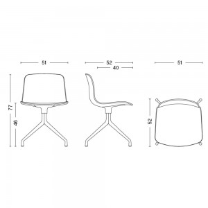 Silla AAC 11 tapizada y de aluminio de Hay ideal para espacios modernos.