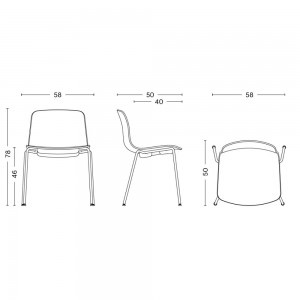 Silla AAC 17 tapizada y de acero de Hay.