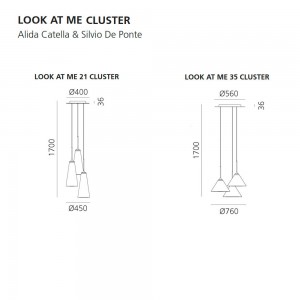 Lámpara Suspensión Look At Me Cluster Artemide de diseño moderno y elegante.