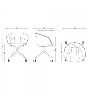 Silla AAC 25 tapizado Soft de aluminio y tapizada acolchada de Hay ideal para las oficinas