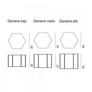 Mesa Auxiliar Hexagon Cerámica Desalto. Mesita baja de diseño italiano.
