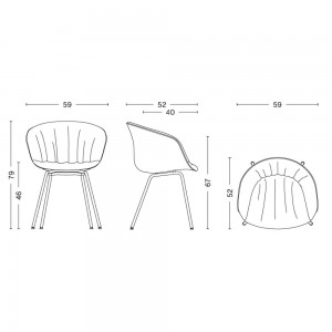 Silla AAC 27 tapizado Soft de Hay. Silla de diseño tapizada.