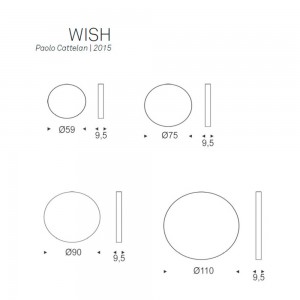 Espejo Wish de Cattelan Italia. Espejos redondos con marco de acero barnizado.