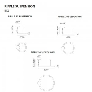 Lámpara Suspensión Ripple Suspensión Artemide con un diseño moderno y único.