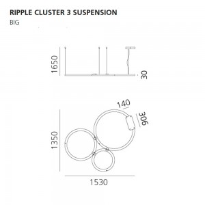 Lámpara Suspensión Ripple Cluster Artemide con un diseño moderno y único.
