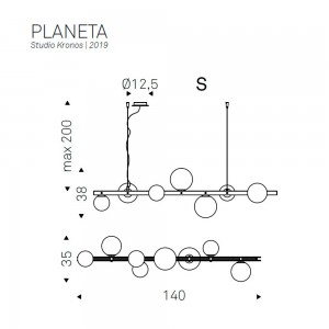 Lámpara colgante Planeta de Cattelan Italia. Iluminación de diseño moderno.