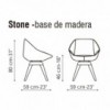 Silla Stone con patas de madera de Bonaldo. Diseño italiano moderno.