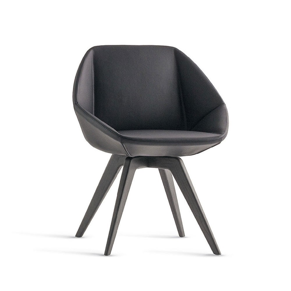 Silla Stone con patas de madera de Bonaldo. Diseño italiano moderno.