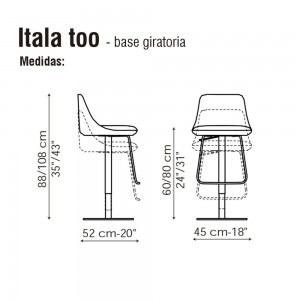 Taburete Itala too de Bonaldo. Sillas modernas. Mobiliario de diseño.