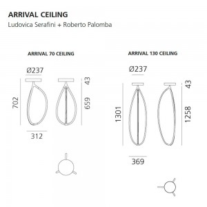Aplique de techo Arrival Table Artemide de diseño moderno y elegante.