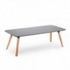 Mesa rectangular Oblique de Prostoria con tapa de MDF. Mesa diseño de madera.