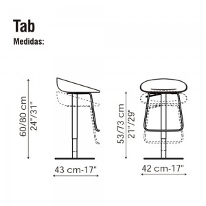Taburete Tab Cuero de Bonaldo. Sillas modernas. Mobiliario de diseño.