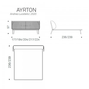 Cama Ayrton de Cattelan Italia con patas de acero cromado. Camas modernas.