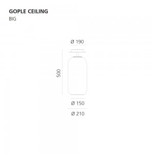 Lámpara techo Gople de Artemide con un diseño moderno y sofisticado.