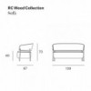 Sofá RC Wood de  Blasco&Vila. Sofás de diseño. Sofás de dos plazas modernos.