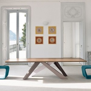 Mesa Big Table fija madera de Bonaldo. Mobiliario de diseño italiano.