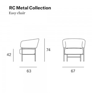 Butaca moderna Easy Chair de modelo RC con patas metalicas de Blasco&Vila.