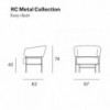 Butaca moderna Easy Chair de modelo RC con patas metalicas de Blasco&Vila.