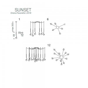 Lámpara colgante Sunset de Cattelan Italia con una o varias pantallas.