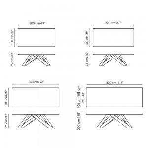 Mesa fija Big Table con acabados en arcilla Bonaldo. Ideal para salón.