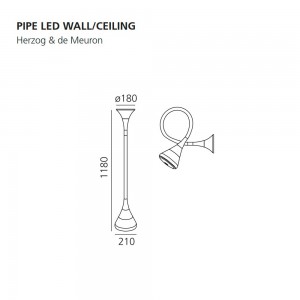 Pipe LED wall / ceiling de Artemide. Tienda online lámparas modernas.