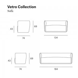 Sofá Vetro de Blasco&Vila. Sofás de diseño moderno para hogar y contract.