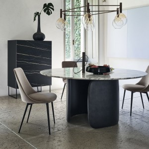 Mesa Mellow redonda de Bonaldo. Mobiliario de diseño italiano.