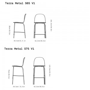 Taburete Terra metal Omelette ed. Taburete bar o cocina ideal para interiores.