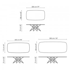 Mesa Octa redondeada de Bonaldo. Diseño italiano en variedad de acabados.