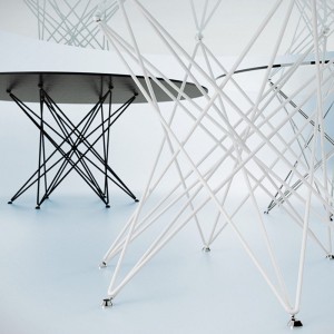 Mesa Octa redonda de Bonaldo. Diseño italiano en variedad de acabados.