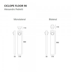 Lámpara de pie Ciclope 90 Outdoor de Artemide. Tienda online de luces para exteriores.